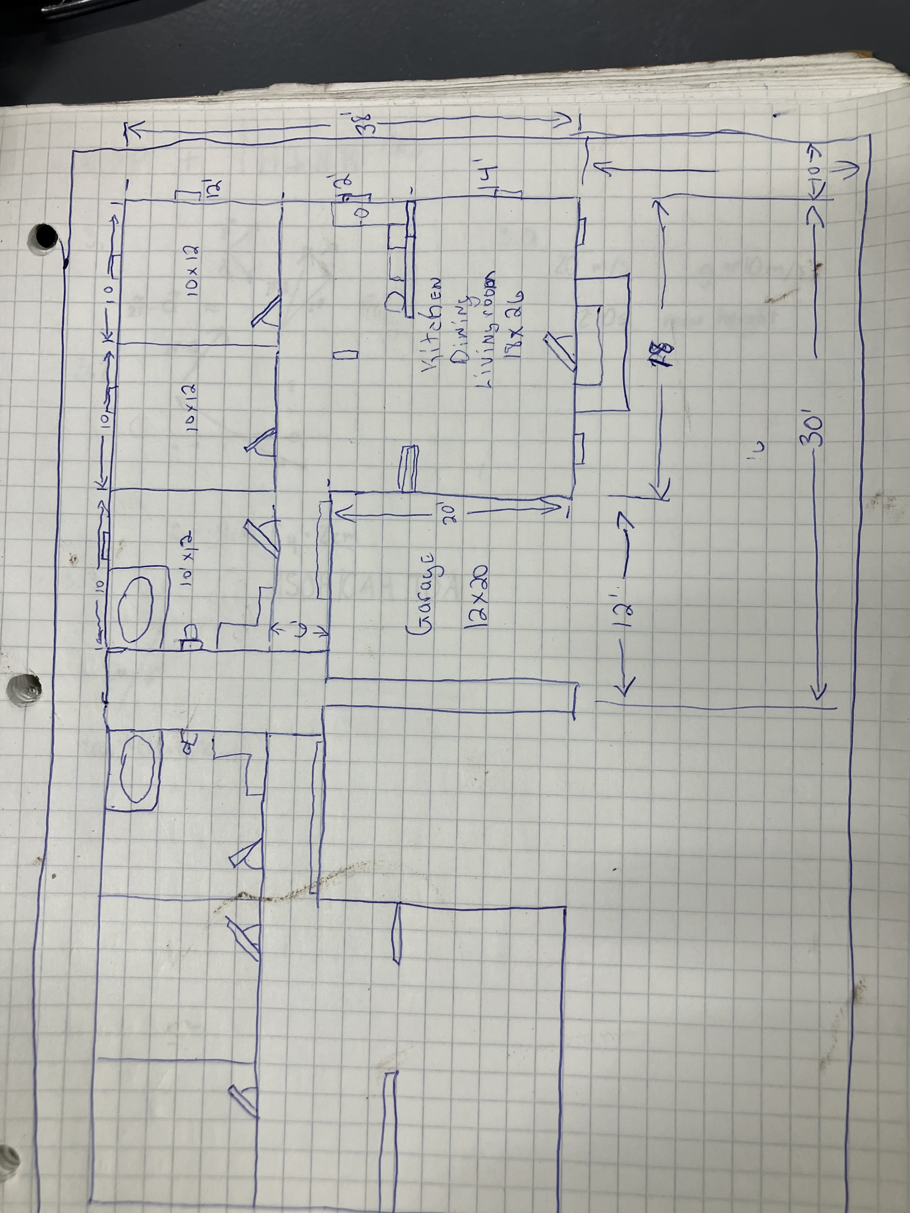 User’s latest two-unit blueprint with central garages
